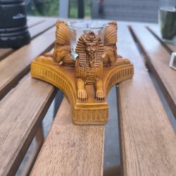 Ancient Egyptian Sphinx Statue Figurine Candle Holder Sculpture Bar Ornament Creative Candlelight Dinner Decoration Items for Home Living Room
