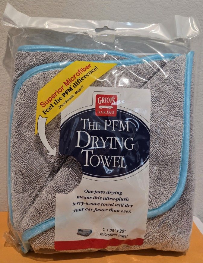 NEW Griot's Garage Original PFM Drying Towel - One Pass Drying - Superior Microfiber - Auto Detailing Supplies - Info in the Description