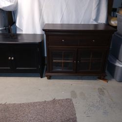 One Black On Brown Tv  Cabinets