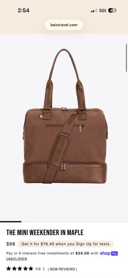 BEIS The Mini Weekender in Maple