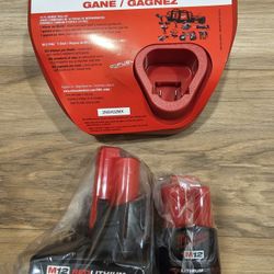 M12 4.0 & 2.0 Batteries + Charger (New)