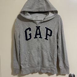 GAP Kids Grey Relaxed Logo Zip-Up Hoodie (Size XXL)