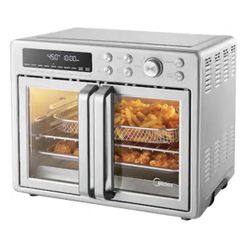  Midea - Flexify French Door Air Fryer, Pizza Oven and Toaster Oven, New - Stainless Steel