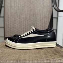Rick Owens DRKSHDW Abstract Low Black Cream Sneakers Size 44 – Vans Style