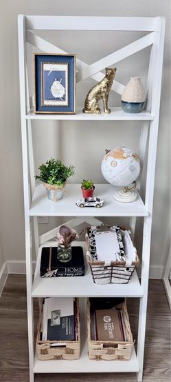Bookshelf Storage Organizer, 5-Tier, white, good condition.