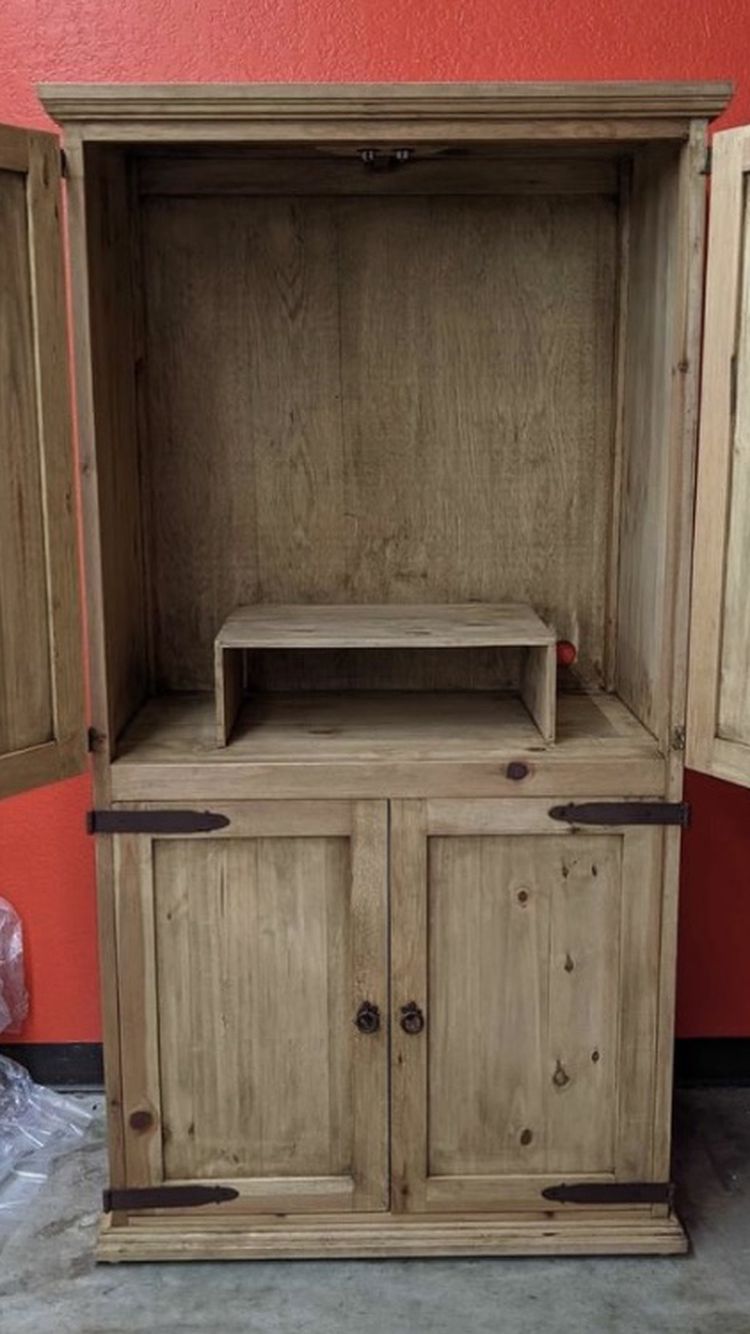 Rustic Natural Wooden TV Cabinet ONLY $399!! $39 Down, Take It Home Today