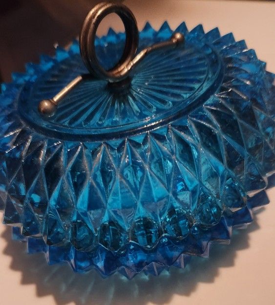 Antique Cobalt Blue Candy Dish