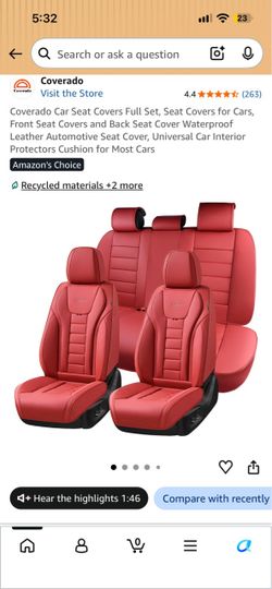 Coverado Car Seat Covers Full set red