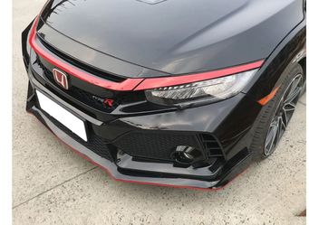 2016-2021 Honda Civic Type R Style Red 3Pc Grille Trim ABS