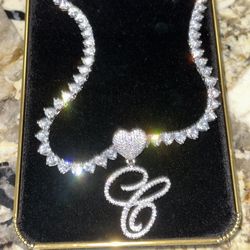 18k Gold Plated 7mm All Heart Tennis Chain 