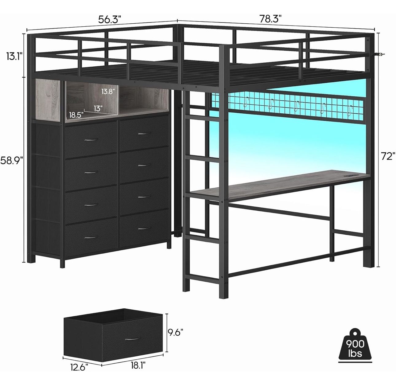 Loft bed/Desk