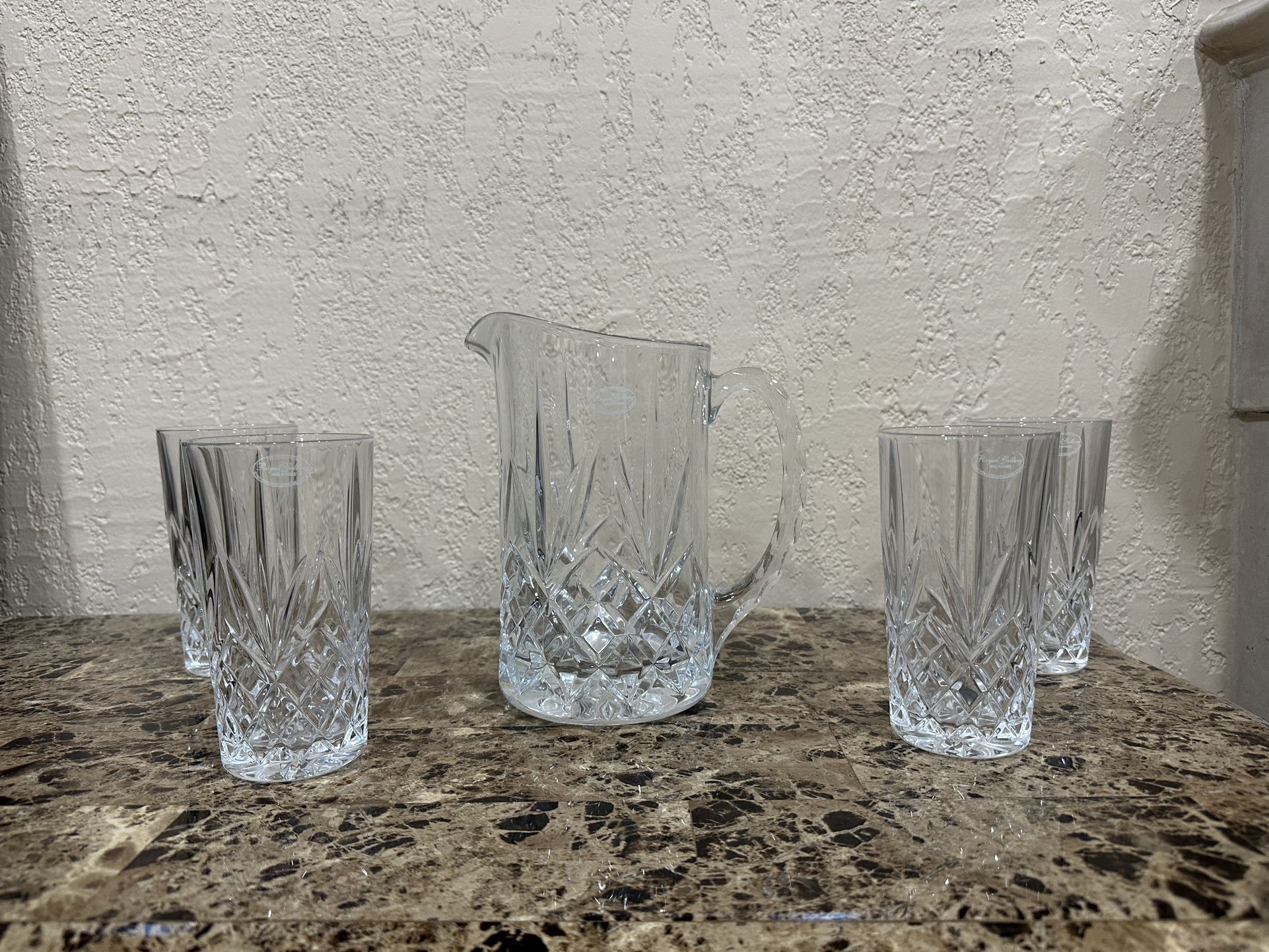 Royal Gallery Crystal Pitcher & Glasses