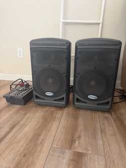 Samson Portable PA Speaker System Pair with Mixer