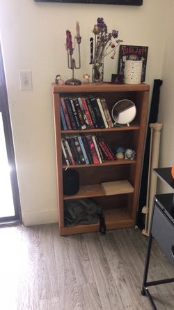 Wood Bookshelf 4-Shelf Bookcase