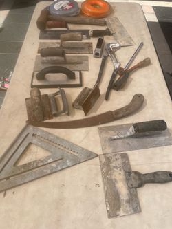 Assorted Masonry, Drywall, and Landscaping Hand Tools