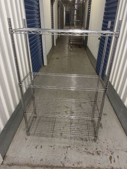 4 Tier Metal Adjustable Shelves 36” wide 14” deep 54” tall