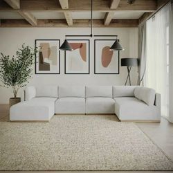 Costco Henredon Murphy Fabric Modular Sectional with Ottoman $750/6pcs