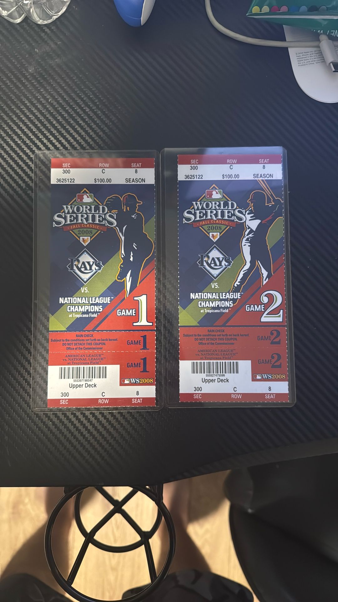 2008 World Series Game 1&2 Ticket Stubs