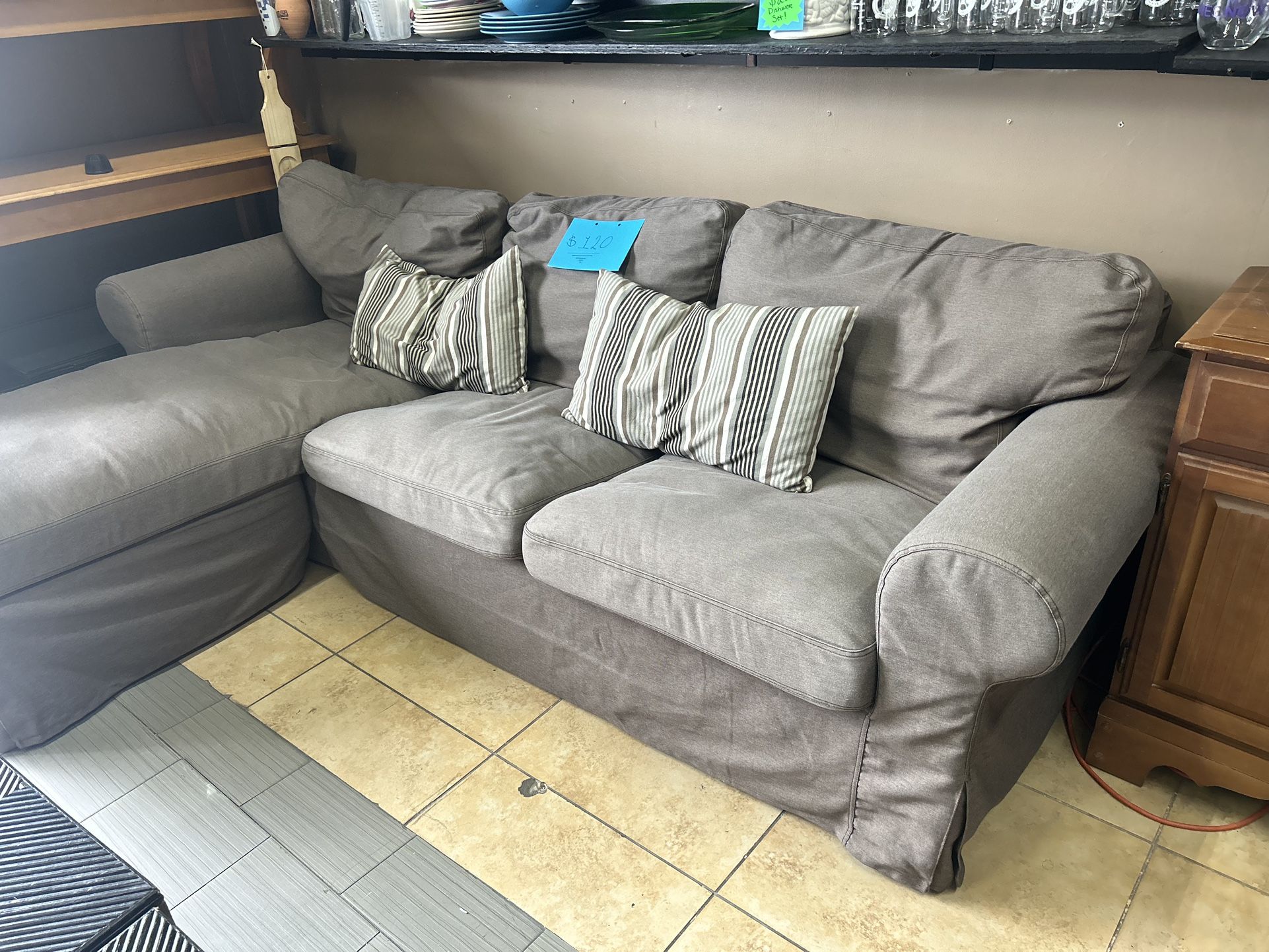 Gray L Shaped Couch