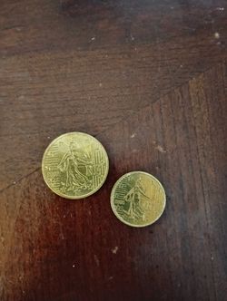 French 50 and 10 Euro Cent coins