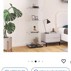 Glass Bookshelf Display Shelf