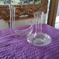 HAND BLOWN GLASS  CARAFES 
