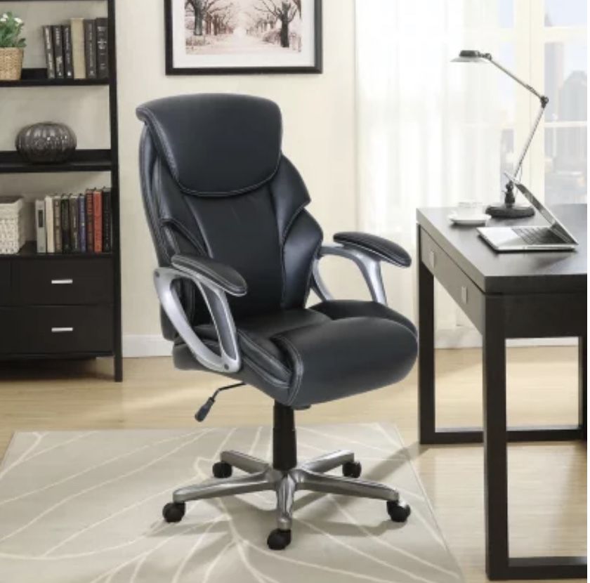Serta Office Chair, Supports up to 250lbs. Black