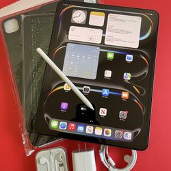Apple IPad Pro 13”  (M4 chip /OLED display/ 2024 Model) 512GB with keyboard, pen & Accessories 