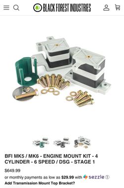 Black Forest Industry Stage 1 Engine Mounts Mk5/Mk6