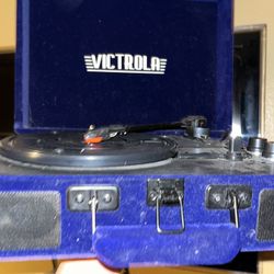 Victrola blue navy untested vinyl records Lp player