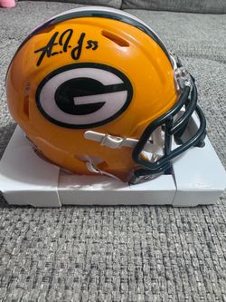 Aaron Jones Signed Autograph Green Bay Packers Yellow Speed Mini Helmet- JSA Coa