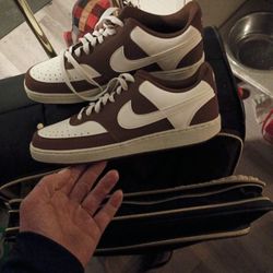 Brown And White Air Force Ones