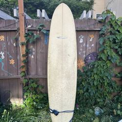 7’8 Surfboard, Leash And Mikey Feb Fins Included