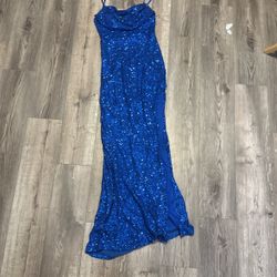 Royal Blue Fitted Size 5 Prom DRess