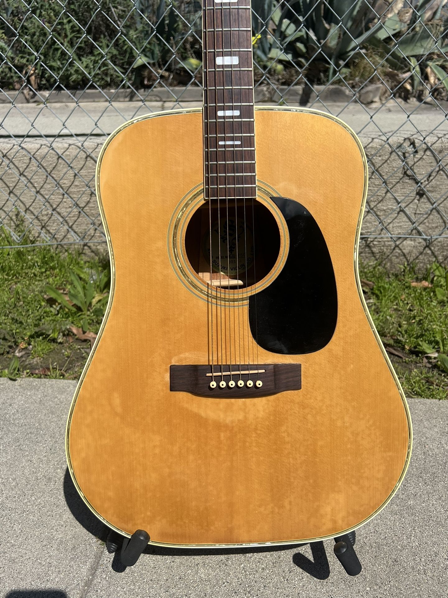 1980 Kiso Suzuki GH-250 Dreadnought Guitar Made in Japan for