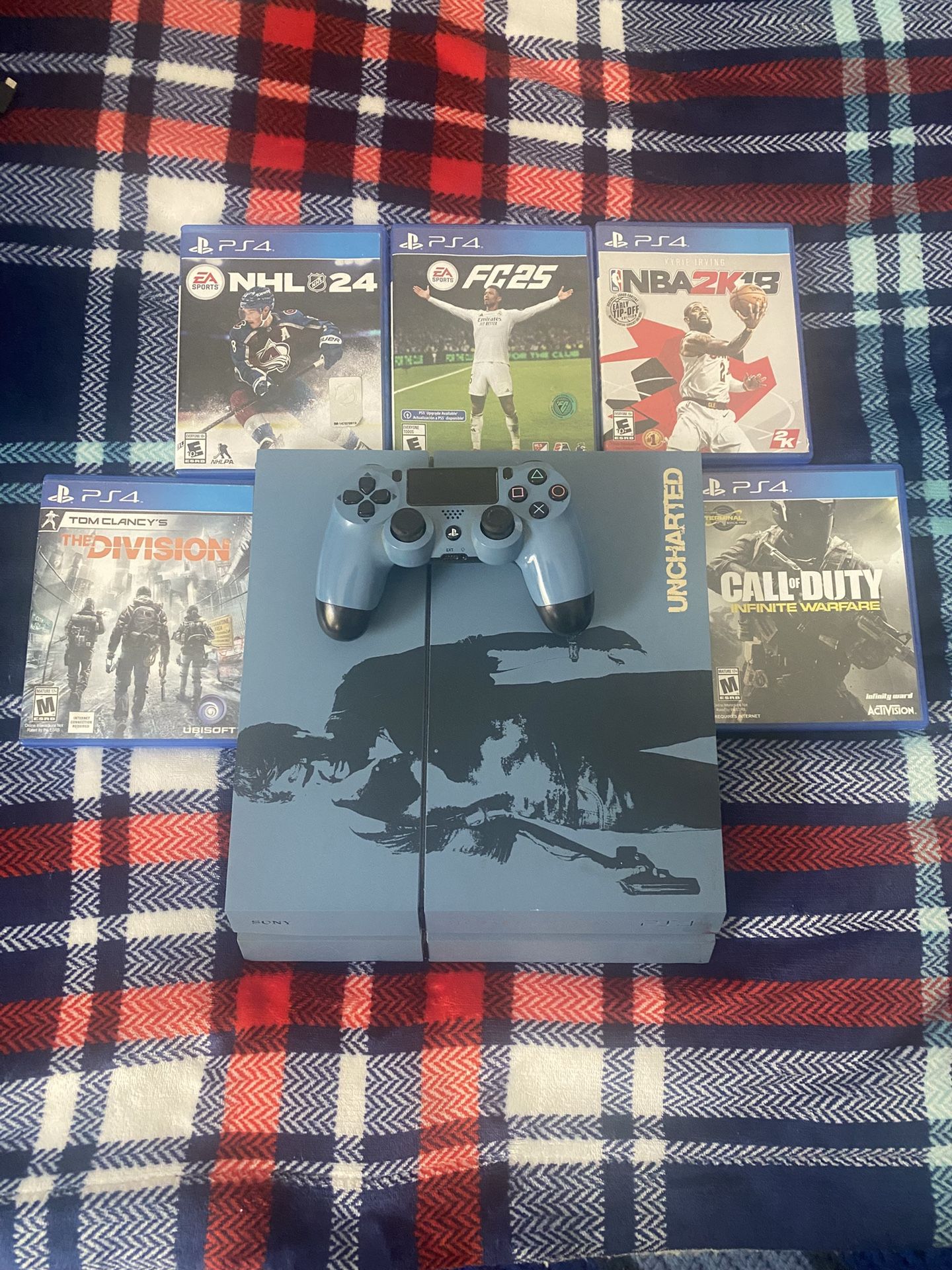 PS4 Uncharted Limited Edition (500 GB) and 5 Games