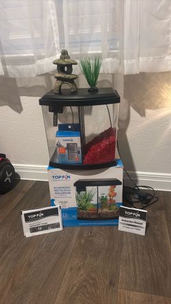 Top Fin Bowfront Betta Duo Aquarium - 2.5 Gallon w/ accessories included