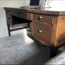 Solid Wood desk with electric outlet