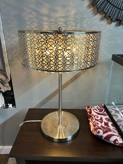 Silver Metal Lattice Table Lamp