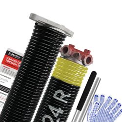 Pair of 1.75" Garage Door Torsion Springs Set with Non-Slip Winding Bars&Gloves, High Precision Electrophoresis Oil-Free Black Coated for Replacement,