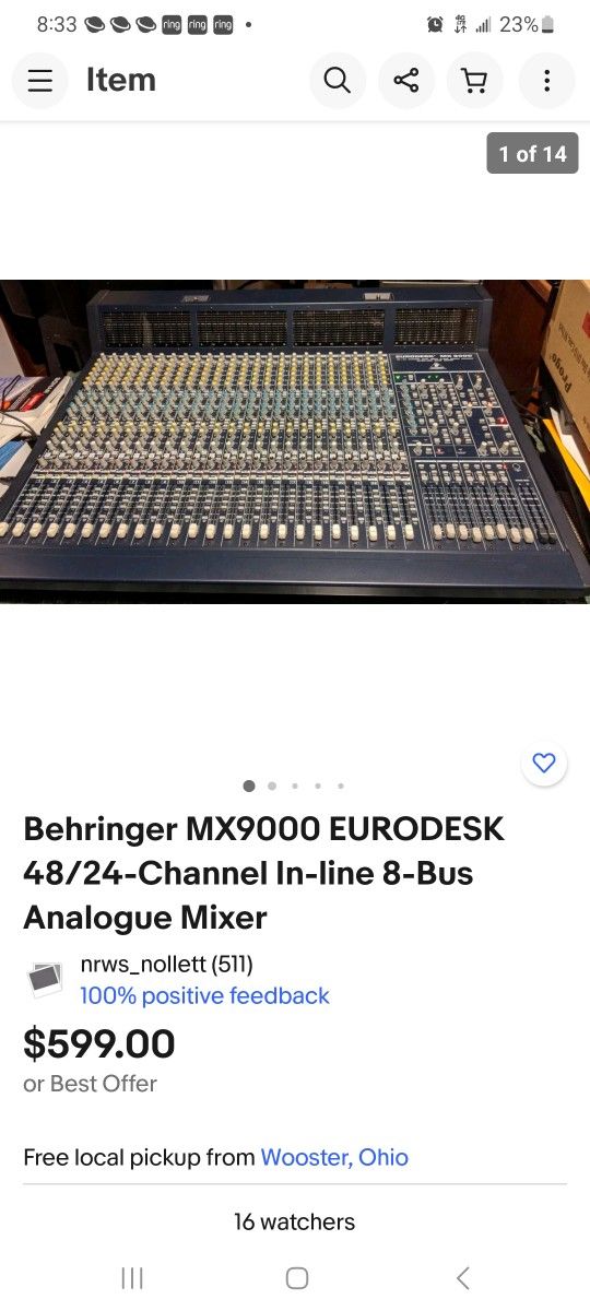 Studio/ Live Recording Board 600$