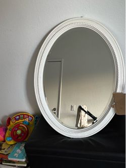 Oval White Mirror