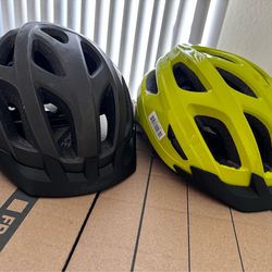 Adult bike helmets.