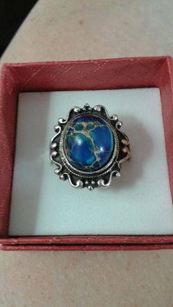 Vintage Lapis & sterling silver ring