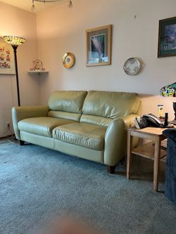 Leather couch with auto men