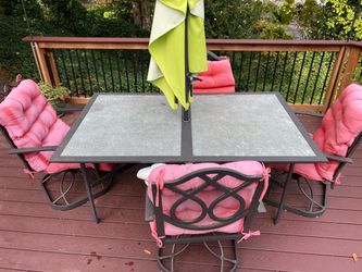 FREE table, chairs, and umbrella with stand