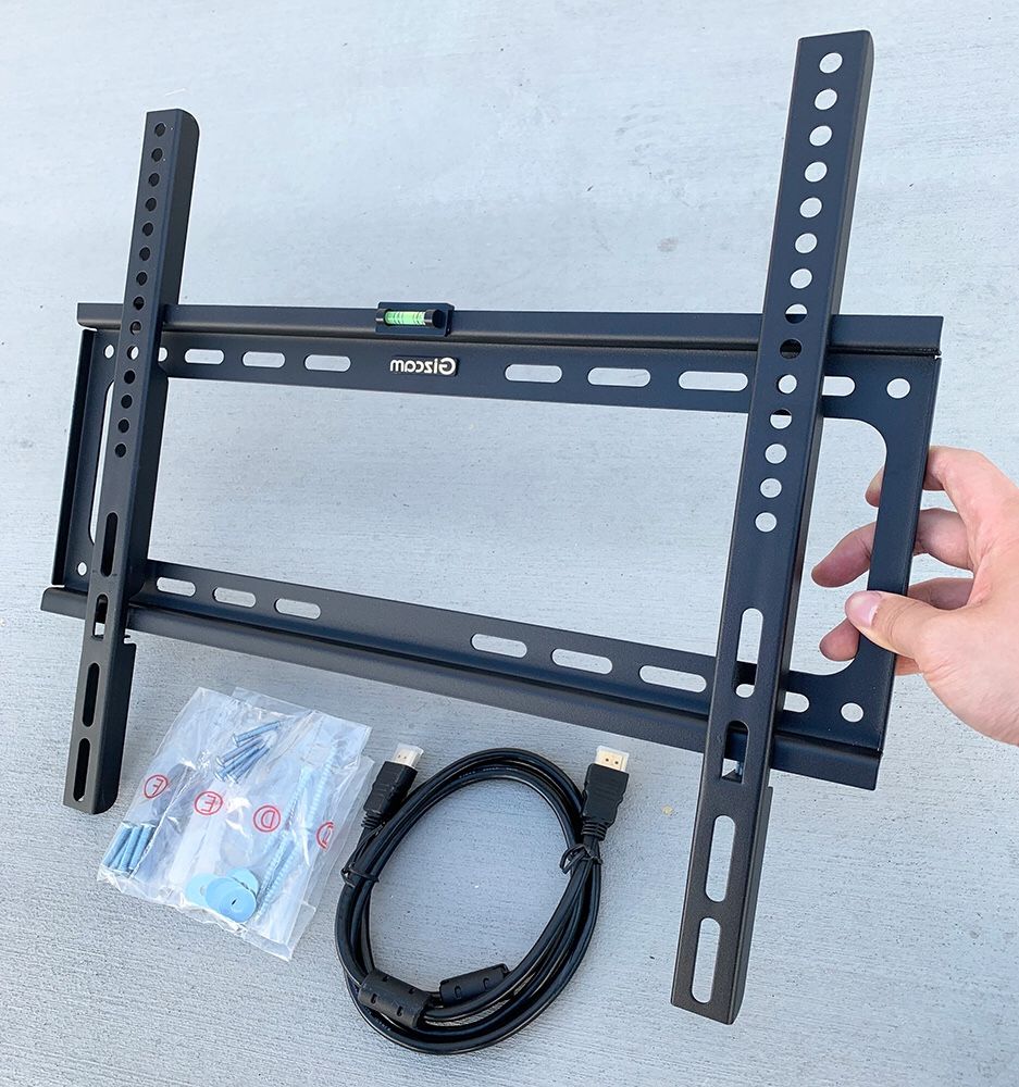New $10 Fixed 26”-55” TV Wall Mount Bracket Low Profile, Max 110Lbs (w/ 5ft HDMI Cable)