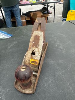 Vintage Corsair Woodworking Hand Plane Cast Iron Wood Handle Carpenter Tool