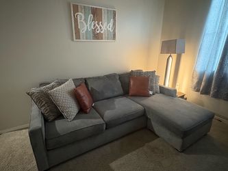 Gray Fabric Sectional Sofa with Chaise