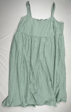 Ava & Viv Women's Green and White Striped Dress Size 2X